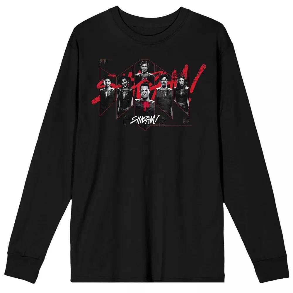 Men's DC Comics Shazam 2 Fury Of The Gods Long Sleeve Graphic Tee, Size: XXL, Black Product Image