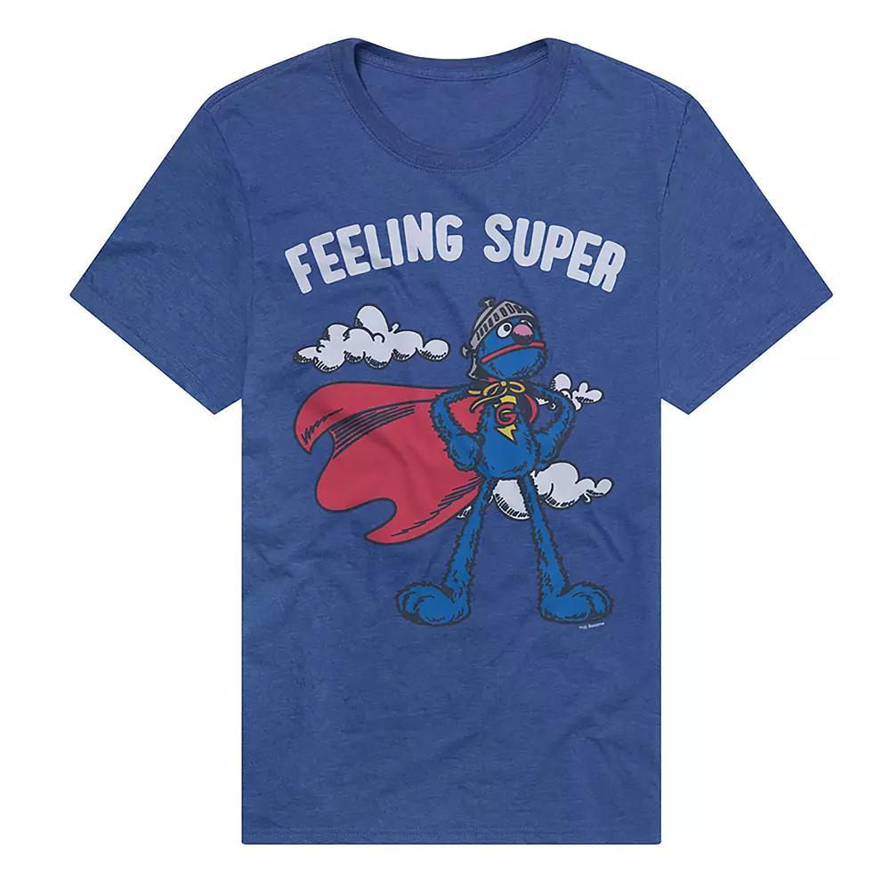 Men's Sesame Street Grover "Feeling Super" Graphic Tee, Size: XXL, Royal Product Image