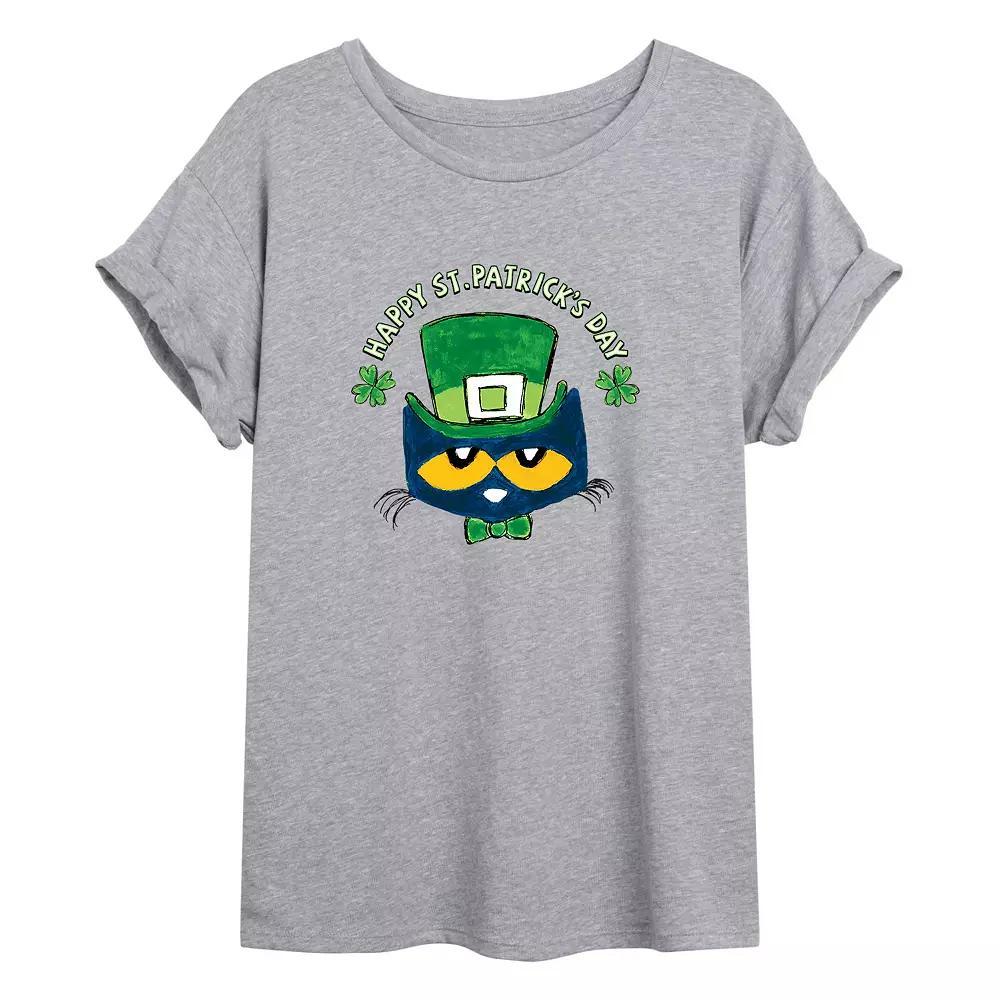 Juniors Pete The Cat Clover Oversized Tee, Womens Product Image