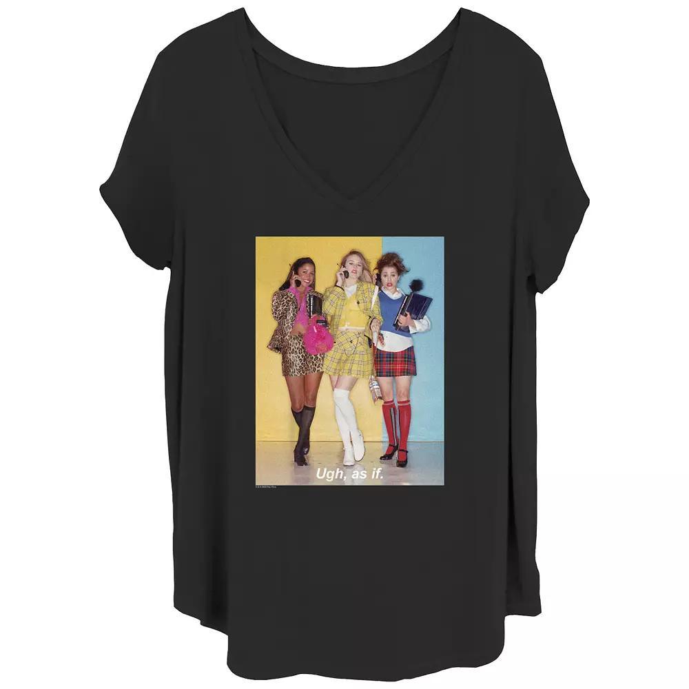 Juniors' Plus Clueless As If Photo V-Neck Graphic Tee, Women's, Size: 1XL, Black Product Image