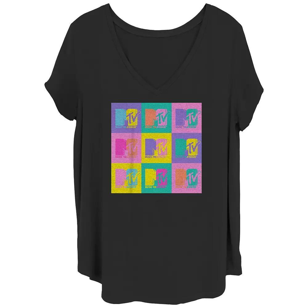 Juniors' Plus Size Colorful MTV Graphic Tee, Women's, Size: 3XL, Black Product Image