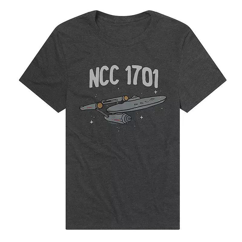 Mens NCC 1701 Star Trek Classic Enterprise Graphic Tee Grey Product Image