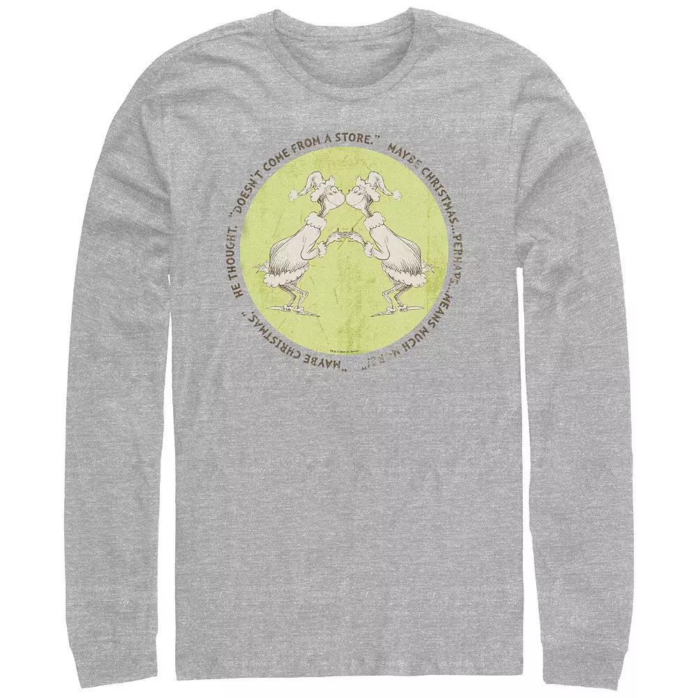 Big & Tall Dr. Seuss Grinch Christmas Perhaps Means Much More Long Sleeve Graphic Tee, Men's, Size: Medium, Athletic Grey Product Image