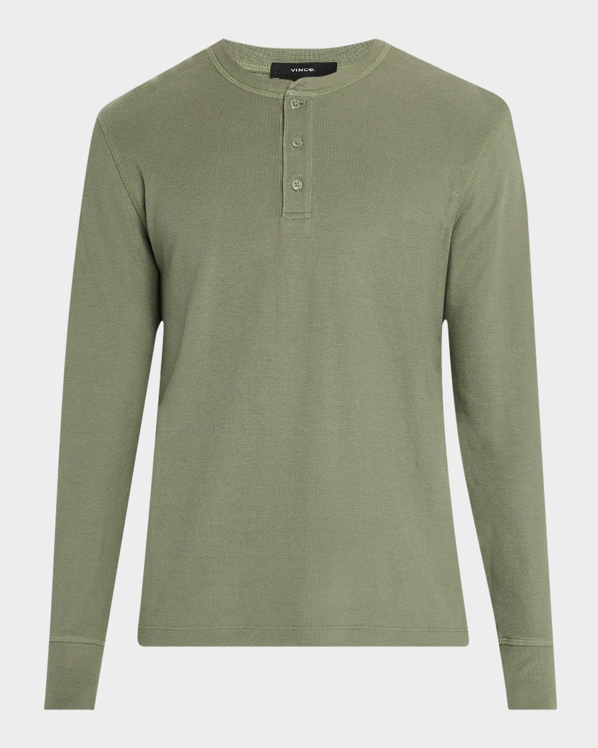 Mens Pima Cotton Waffle Henley Shirt Product Image
