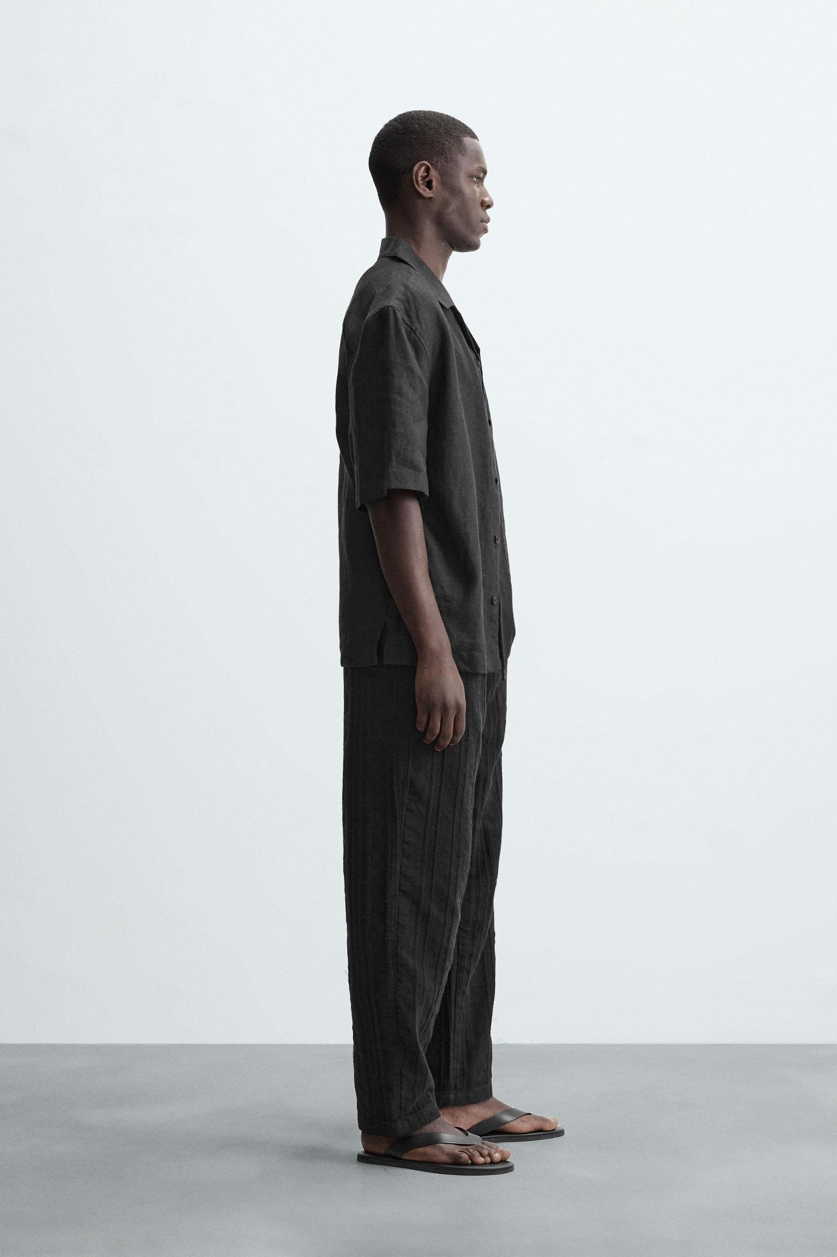 TEXTURED RELAXED FIT PANTS Product Image