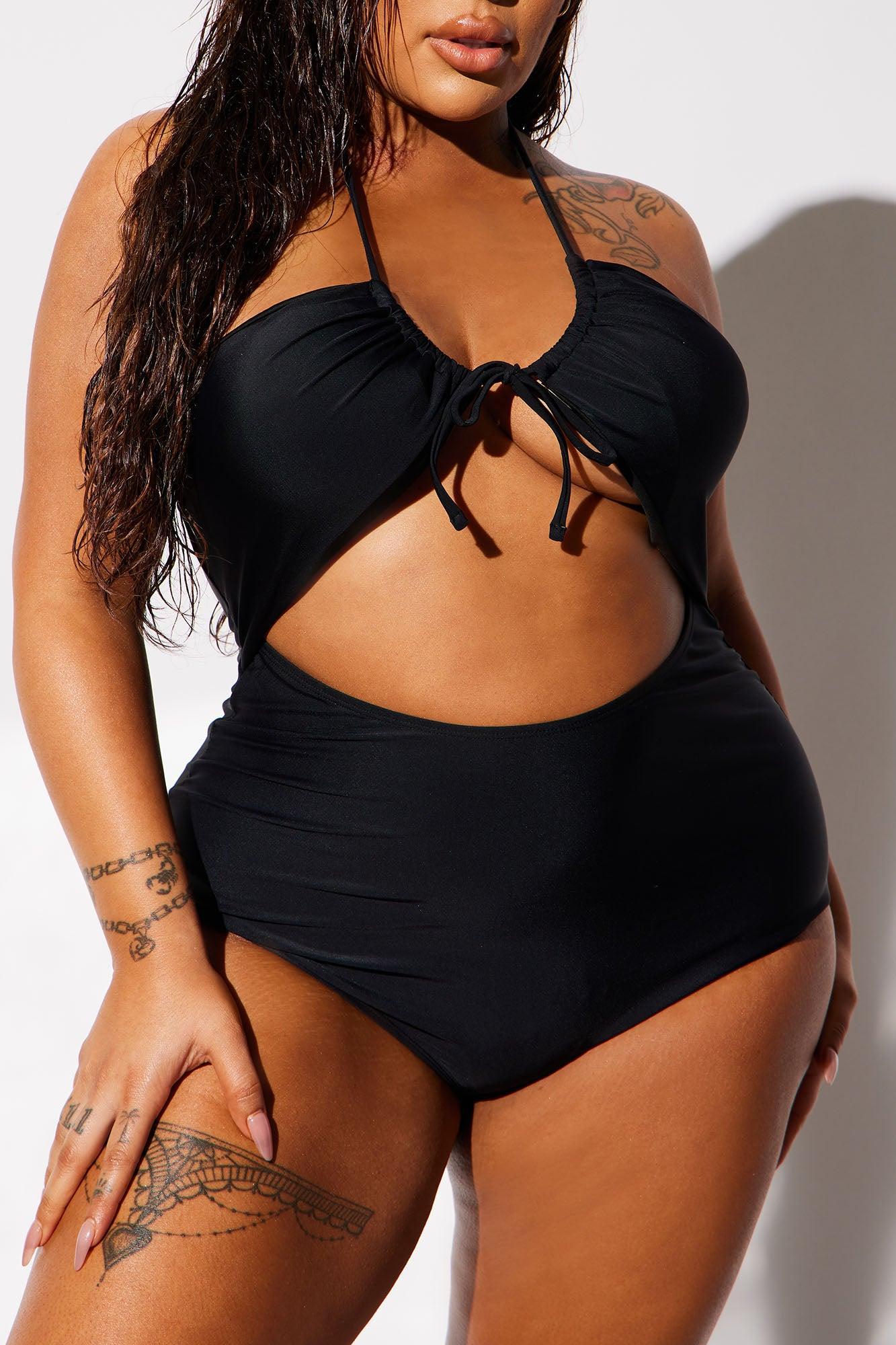Flora Cut Out 1 Piece Swimsuit - Black Product Image