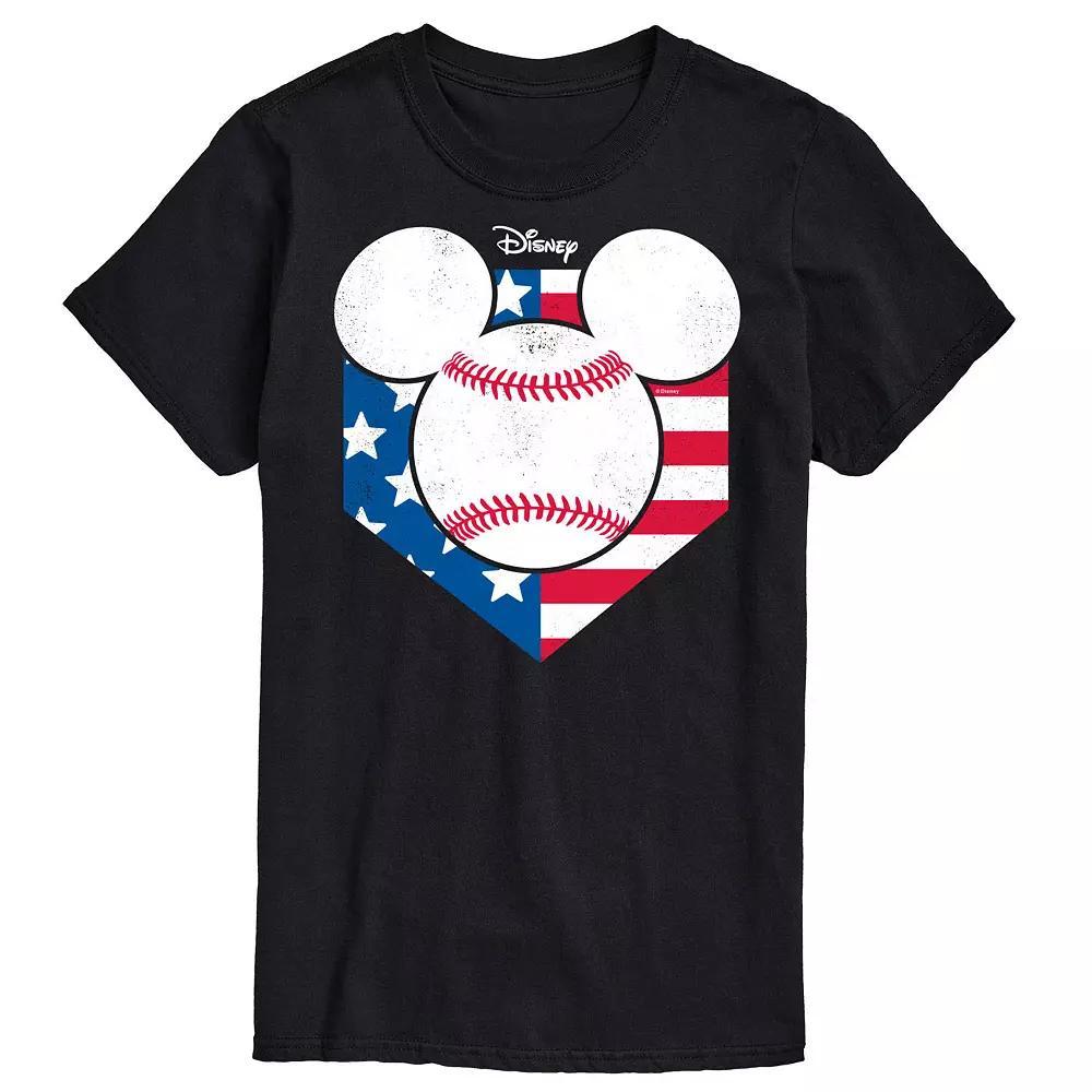 Disney's Mickey Mouse Men's Baseball Head Graphic Tee, Size: XS, Black Product Image