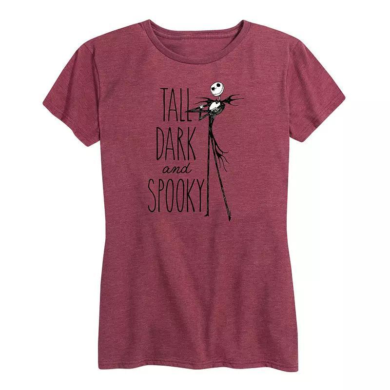 Disneys The Nightmare Before Christmas Womens Tall Dark And Spooky Graphic Tee Grey Wine Product Image