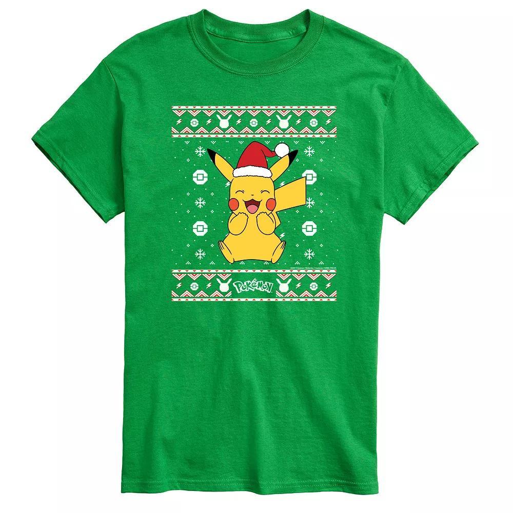 Big & Tall Pokemon Pikachu Holiday Tee, Mens Product Image
