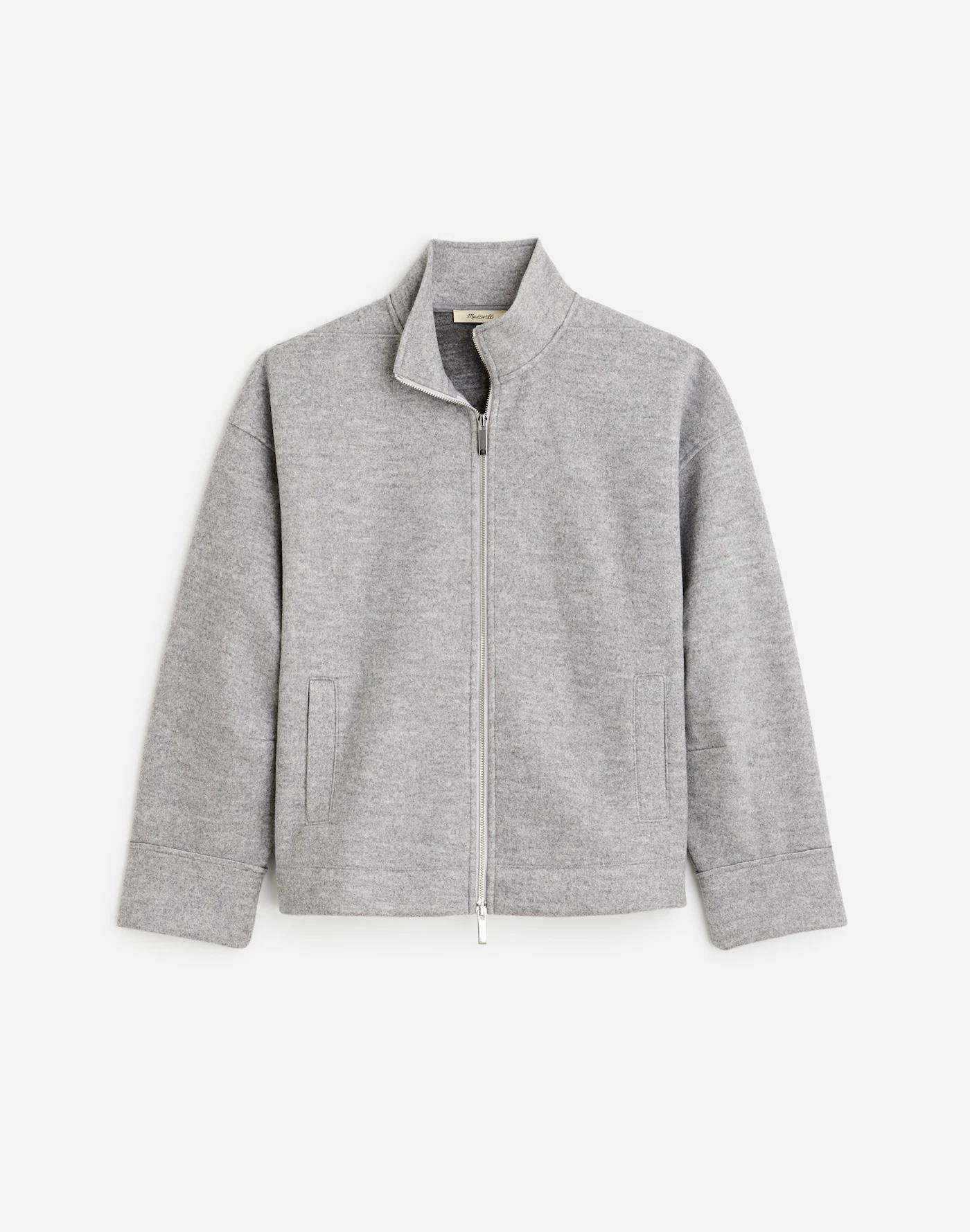 Relaxed Mockneck Knit Jacket Product Image