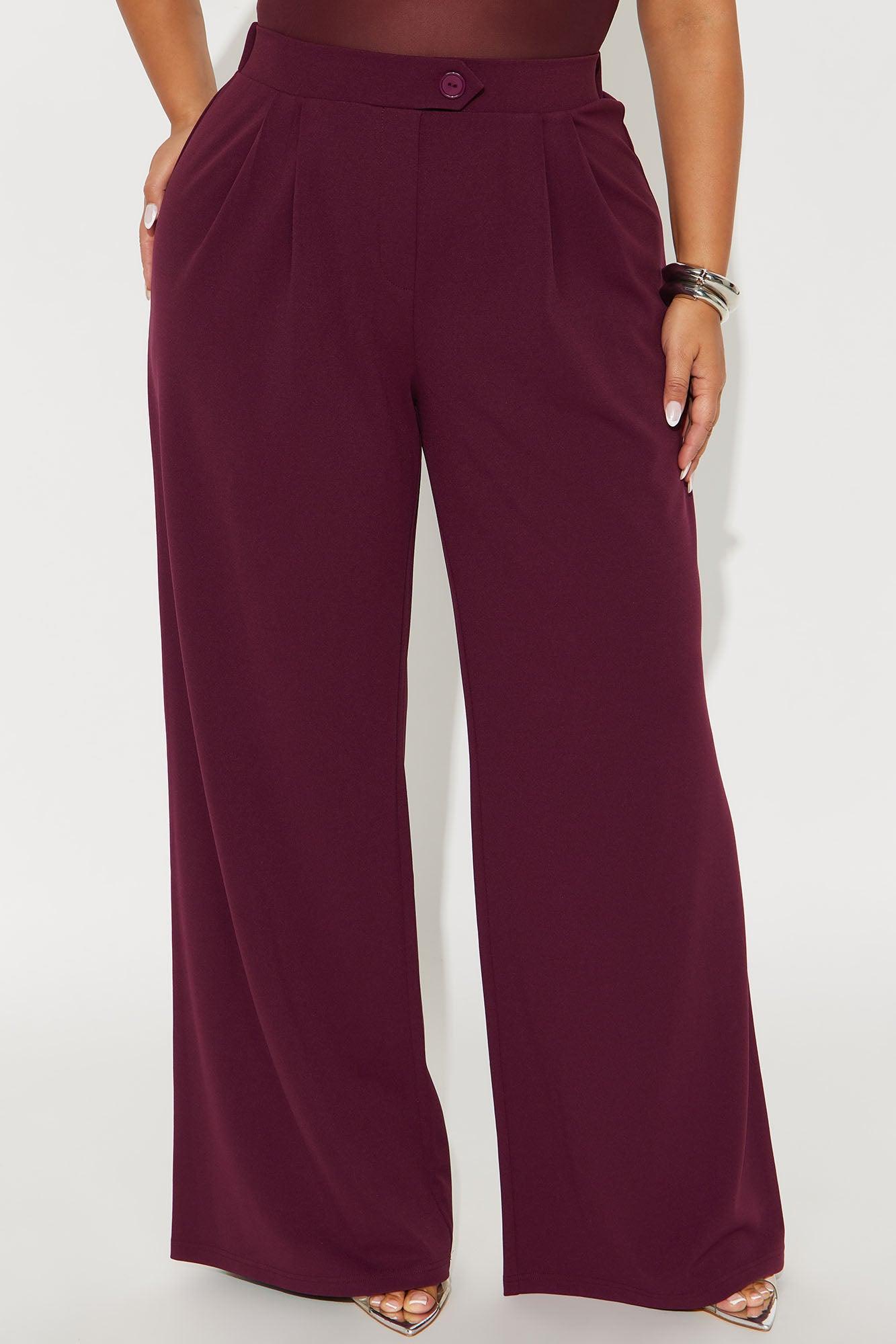 What Matters Most Wide Leg Trouser - Burgundy Female Product Image