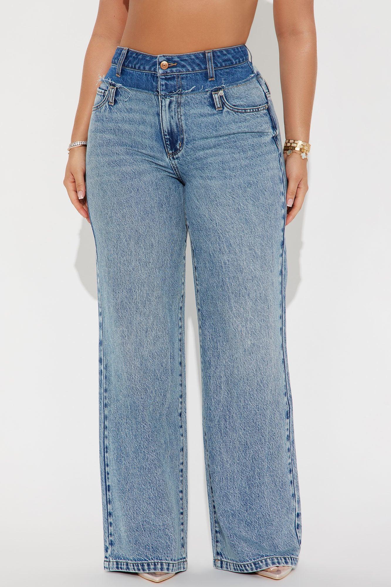 Do Over Non Stretch Straight Leg Jeans - Medium Wash Product Image