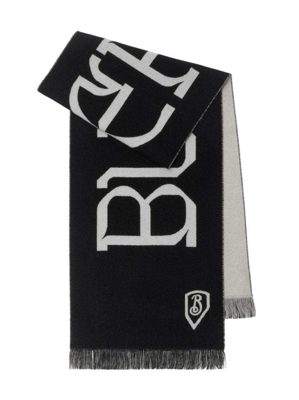 intarsia-logo wool scarf Product Image