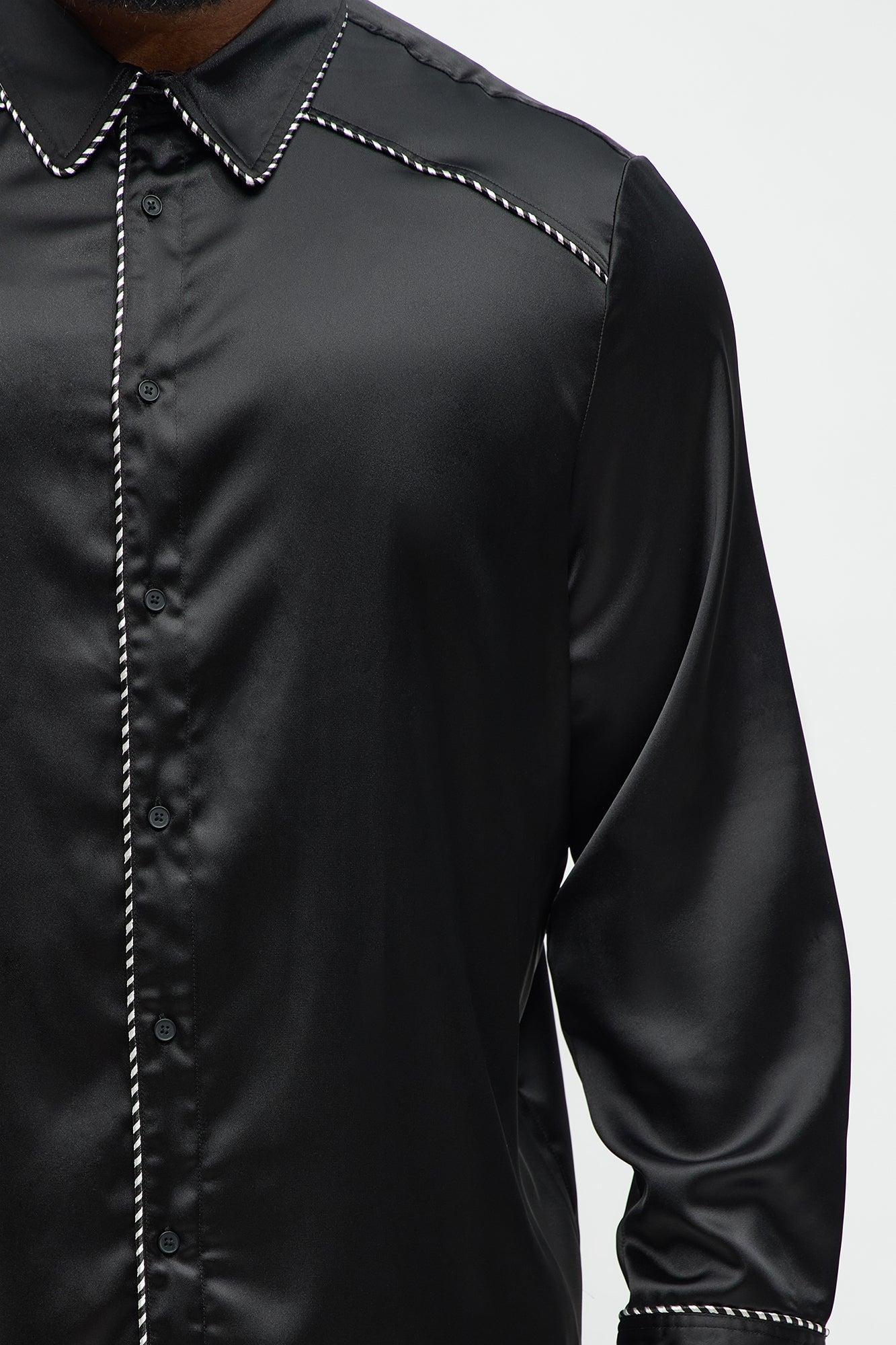 Luxe Button Up Shirt - Black Product Image
