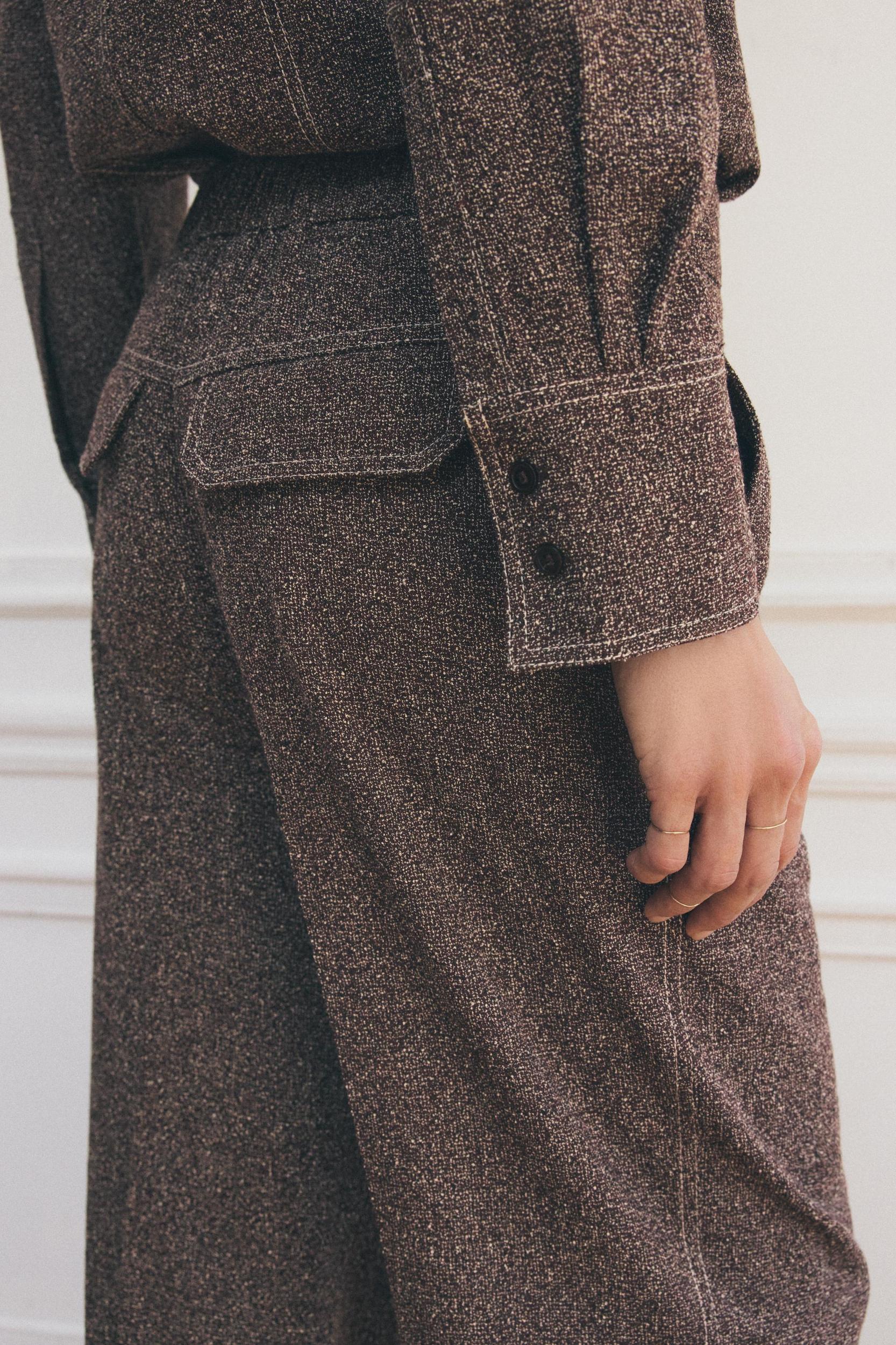 STRAIGHT LEG PANTS WITH TOPSTITCHING ZW COLLECTION Product Image