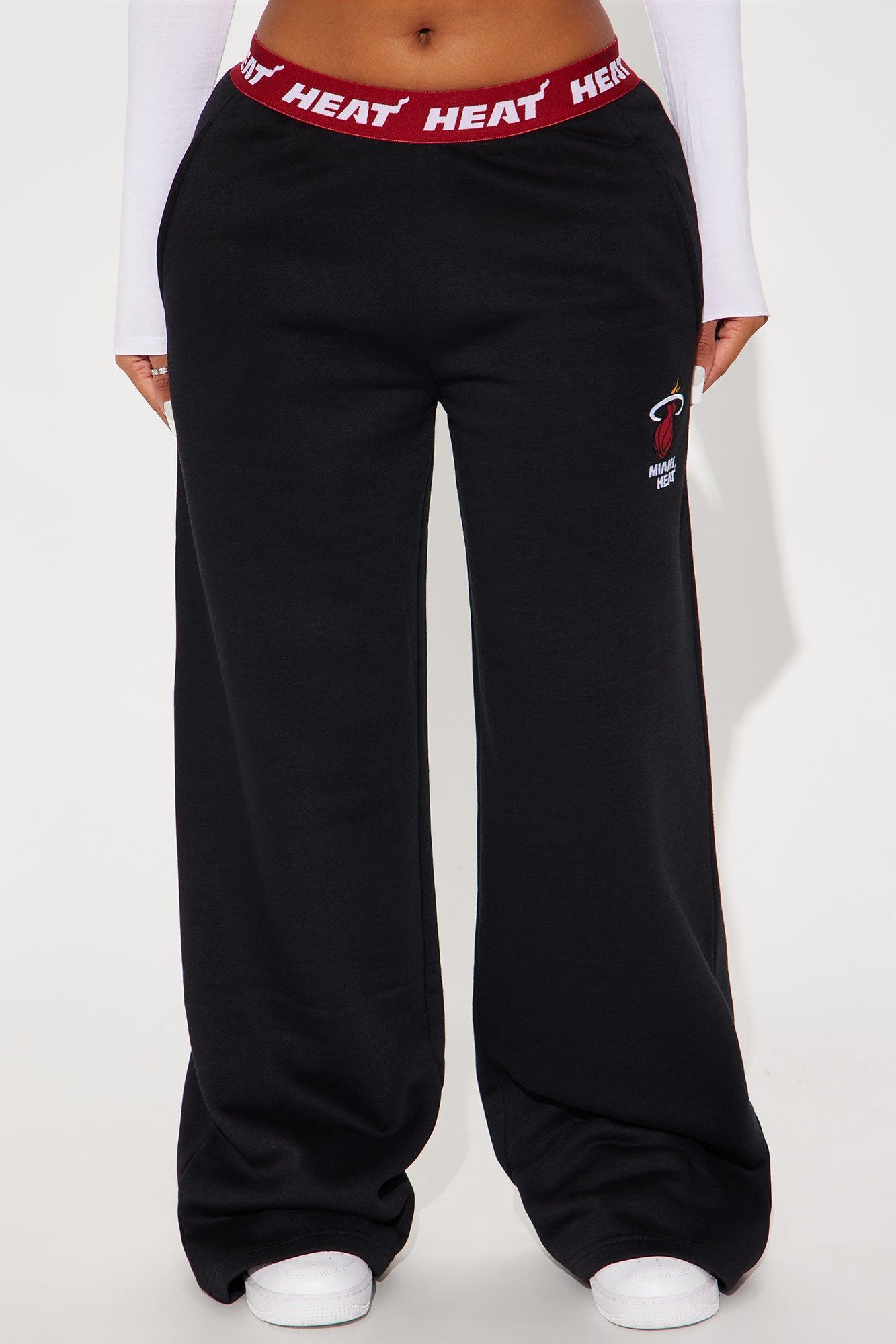 Miami Heat Free Throw Wide Leg Pant - Black Product Image