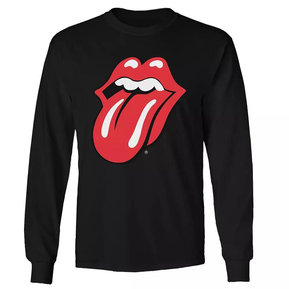 Men's Rolling Stones Tongue Long Sleeve, Size: XXL, Black Product Image