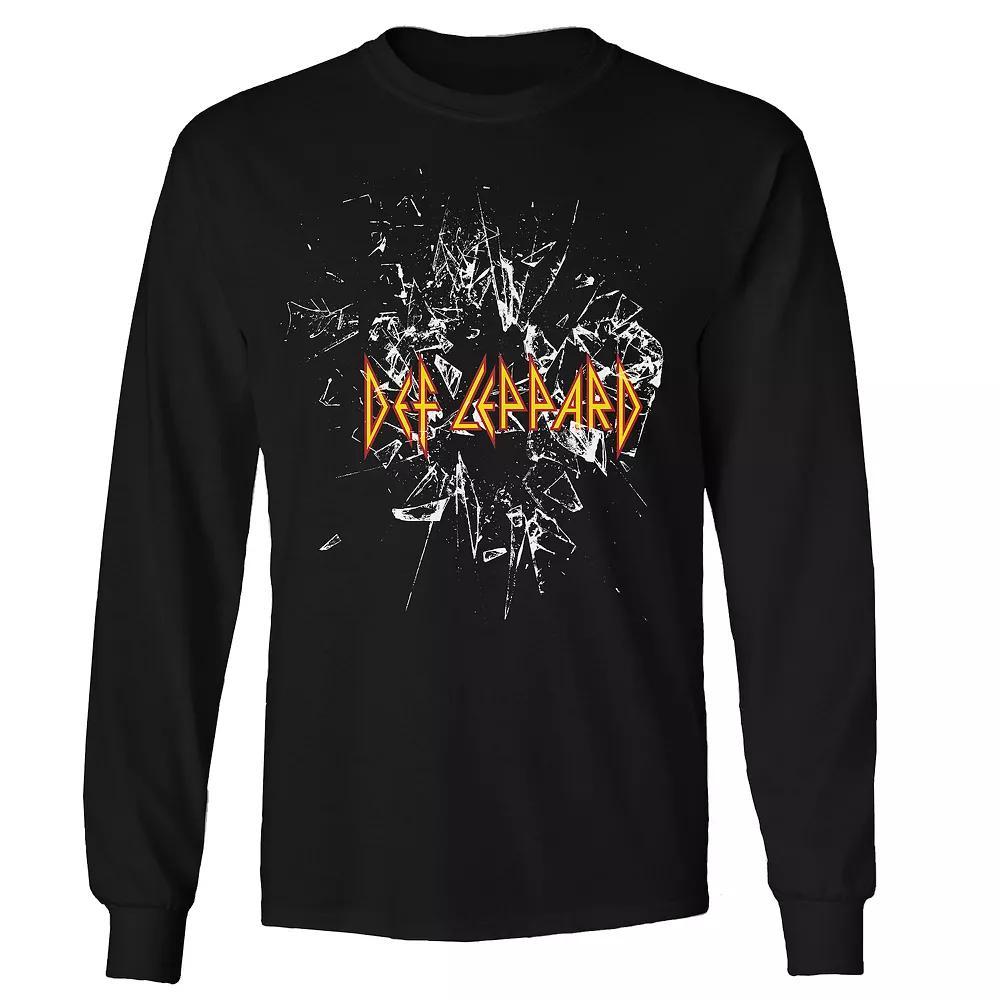 Men's Def Leppard Shatter Logo Long Sleeve Tee, Size: XL, Black Product Image