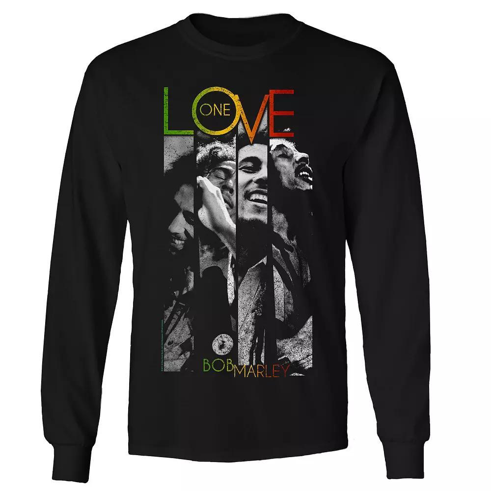 Men's Bob Marley One Love Stripes Long Sleeve Tee, Size: XXL, Black Product Image
