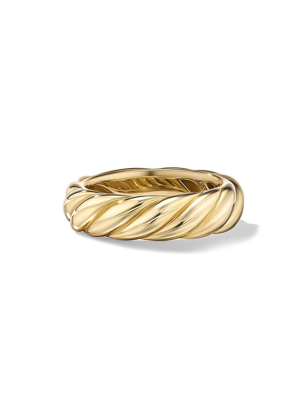 Womens Sculpted Cable Band Ring In 18K Yellow Gold Product Image