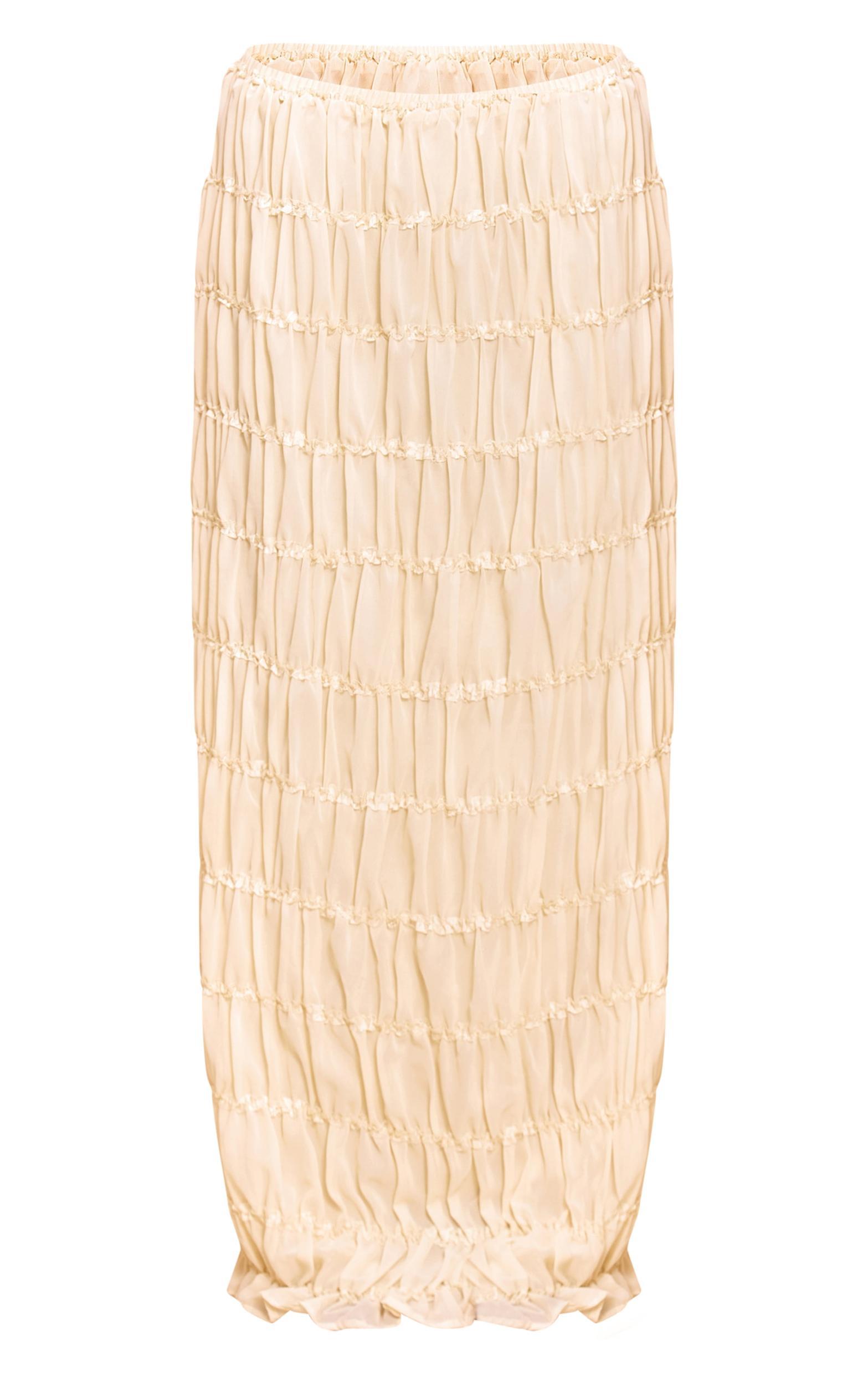 Petite Cream Chiffon Maxi Skirt Product Image