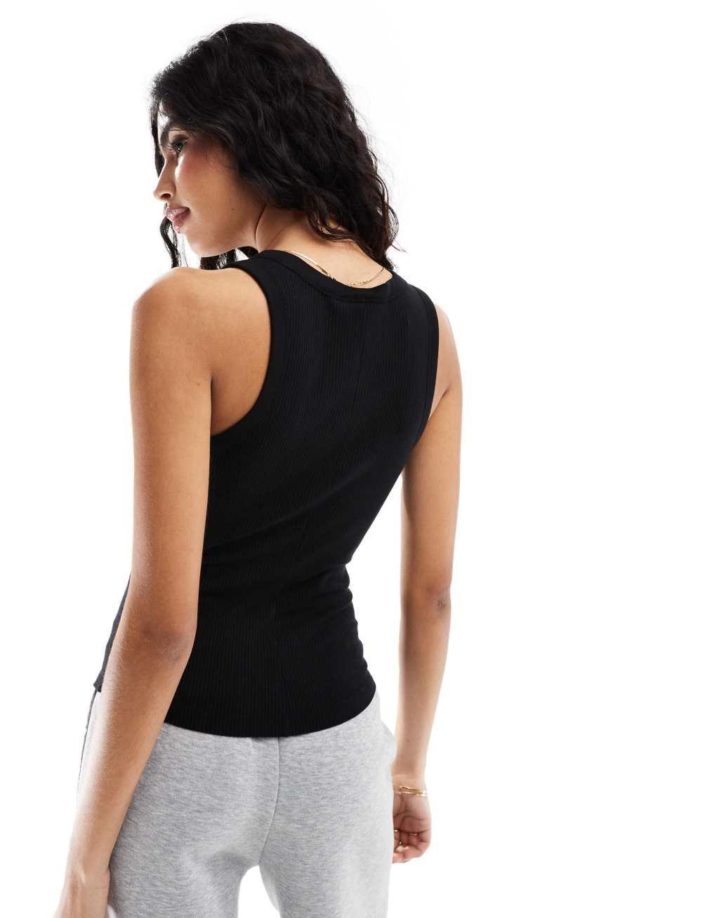 & Other Stories ribbed tank top in black Product Image