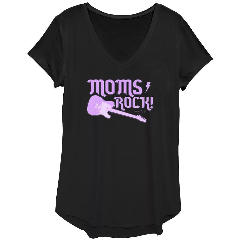 Women's Fender Moms Always Rock Graphic Tee, Size: XS, Black Product Image