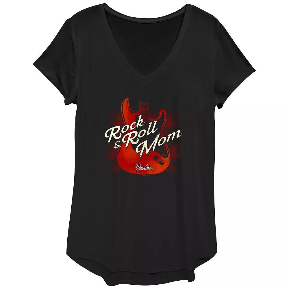 Women's Fender Rock & Roll Mom Graphic Tee, Size: XS, Black Product Image