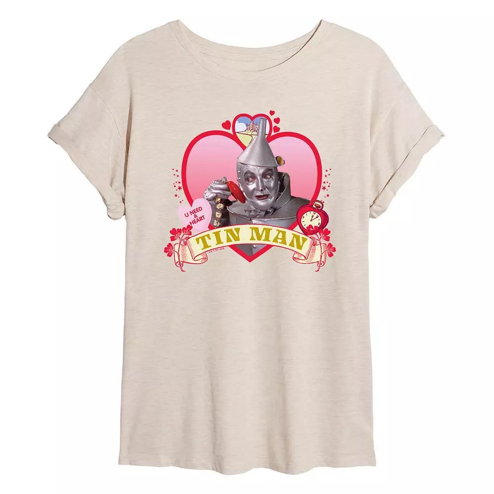 Juniors The Wizard of Oz Tin Man Heart Oversized Tee, Girls Product Image