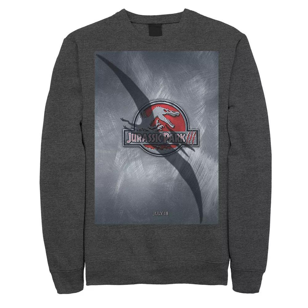 Men's Jurassic Park 3 Movie Poster Pterodactyl Sweatshirt, Size: Medium, Grey Heather Product Image