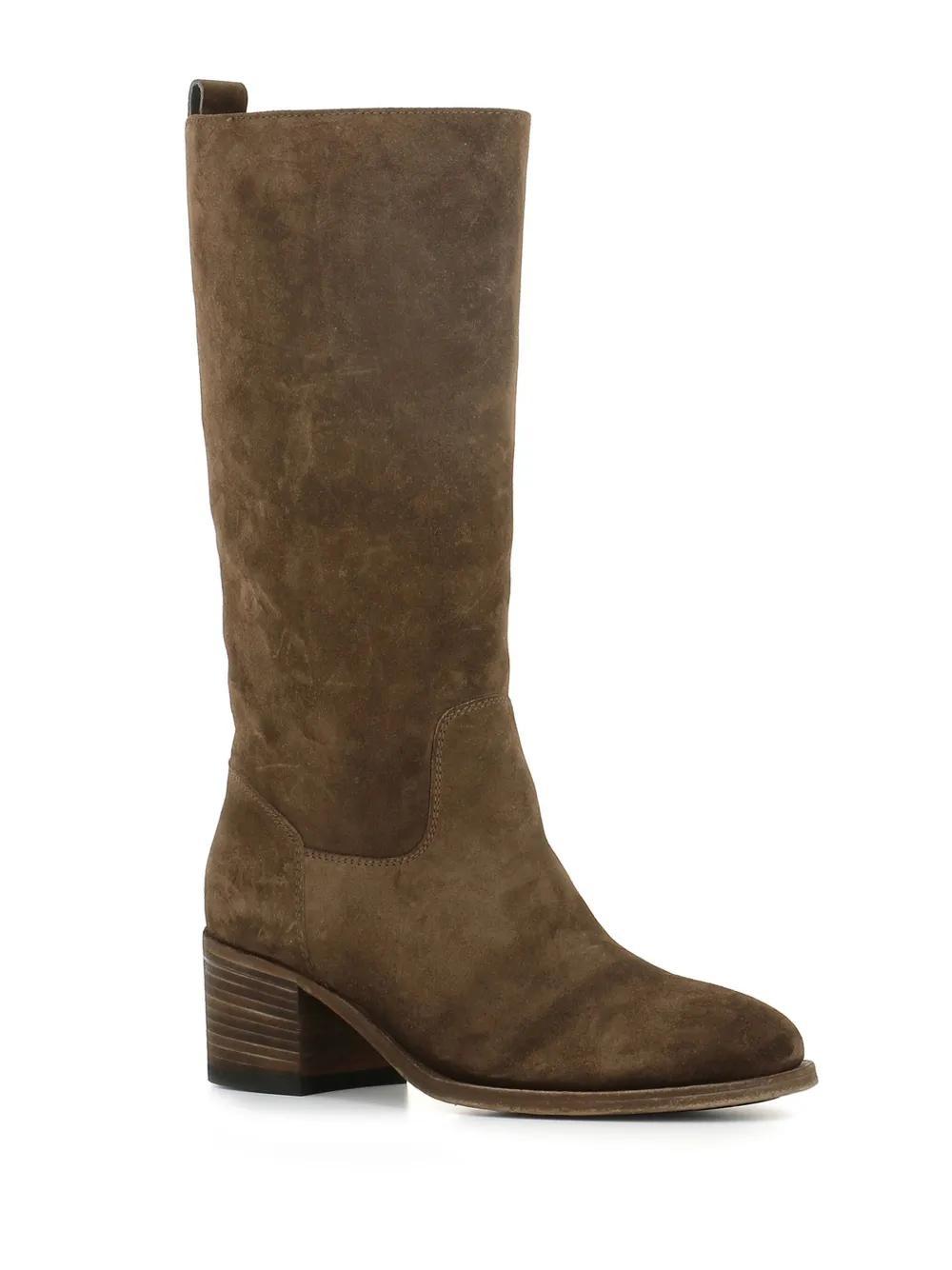 OFFICINE CREATIVE Knee-length Suede Boots In Brown Product Image