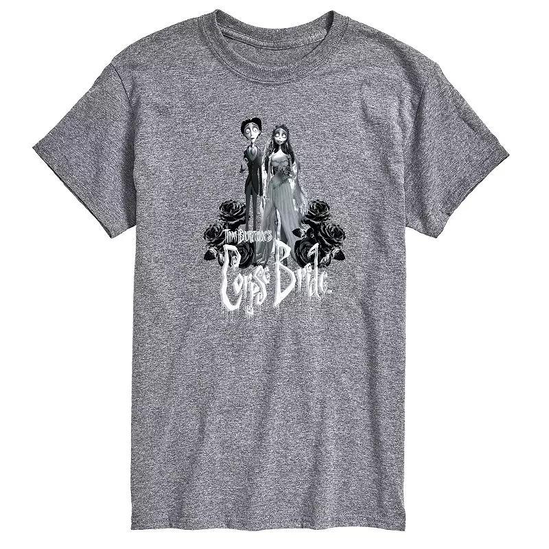 Mens Corpse Bride Victor And Emily Graphic Tee Grey Gray Product Image