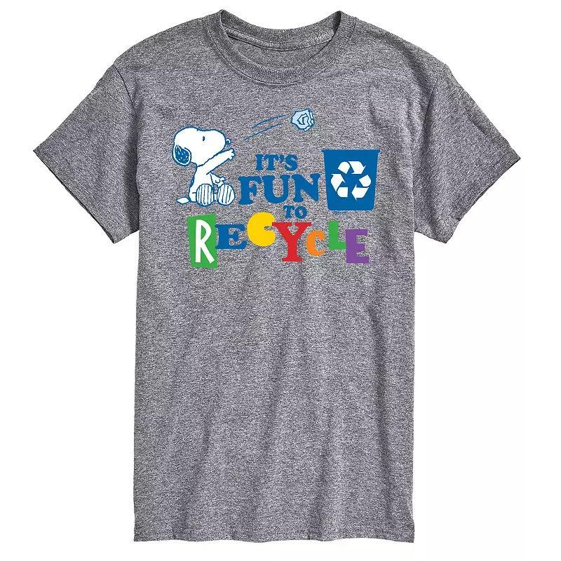 Men's Peanuts Its Fun To Recycle Tee, Size: Large, Gray Product Image