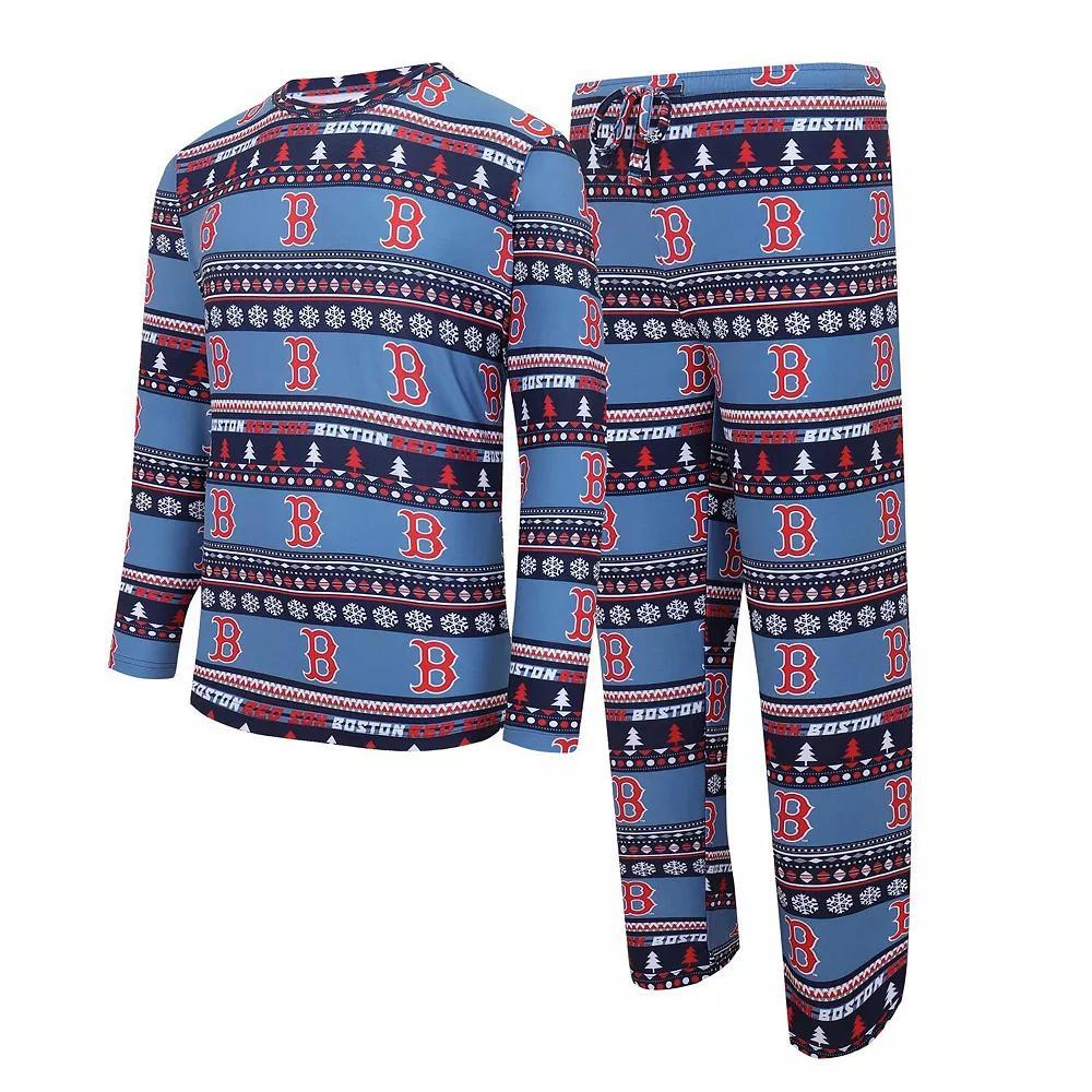 Men's Concepts Sport Navy Boston Red Sox Knit Ugly Sweater Long Sleeve Top & Pants Set, Size: Medium, Blue Product Image