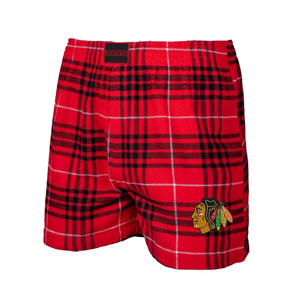 Men's Concepts Sport Red/Black Chicago Blackhawks Concord Flannel Boxers, Size: XL Product Image