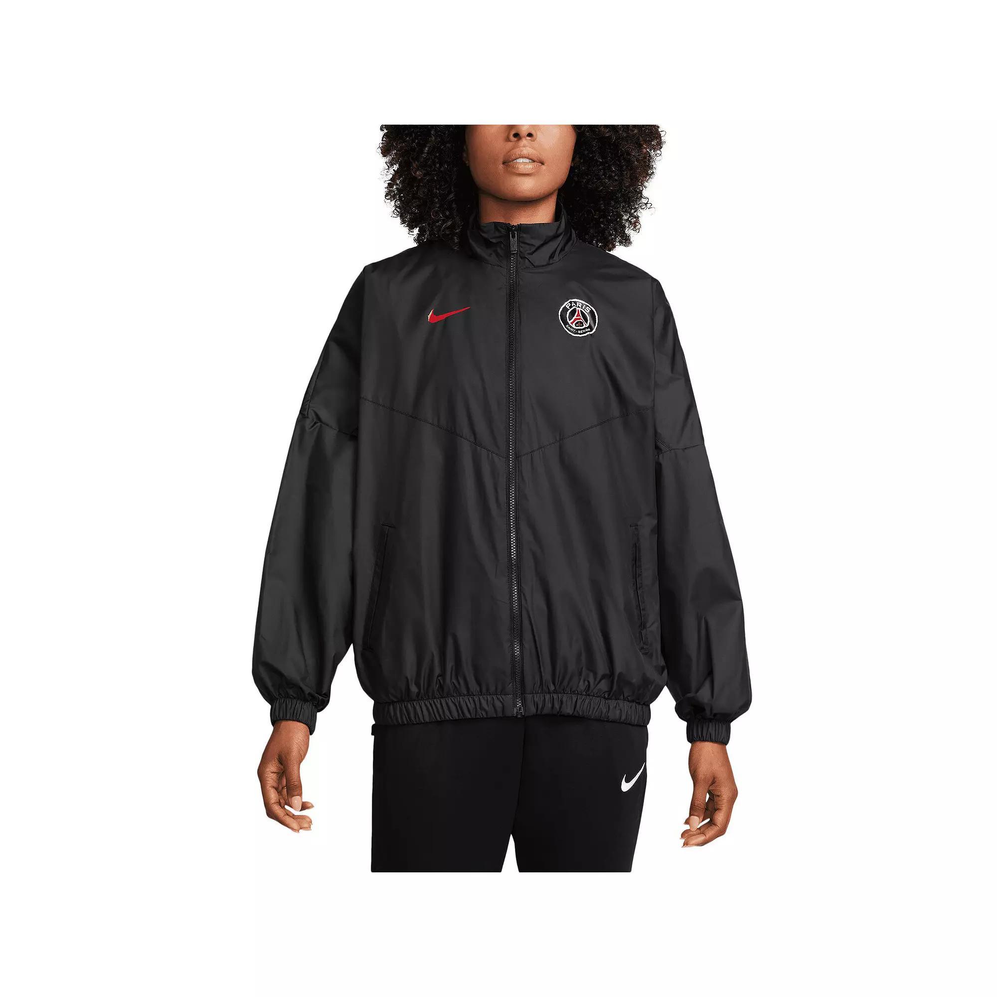 Women's Nike Black Paris Saint-Germain  Essential Windrunner Full-Zip Jacket, Size: Large, Psg Black Product Image