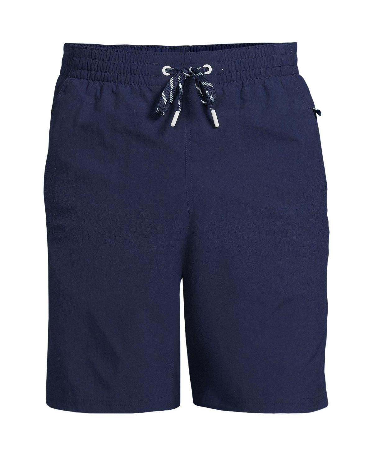 Mens Lands End 9 Swim Trunks Lime Green Colorblock Product Image