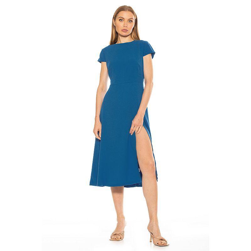 Women's ALEXIA ADMOR Lily High-Slit Midi Dress, Size: 8, Floral Party Product Image