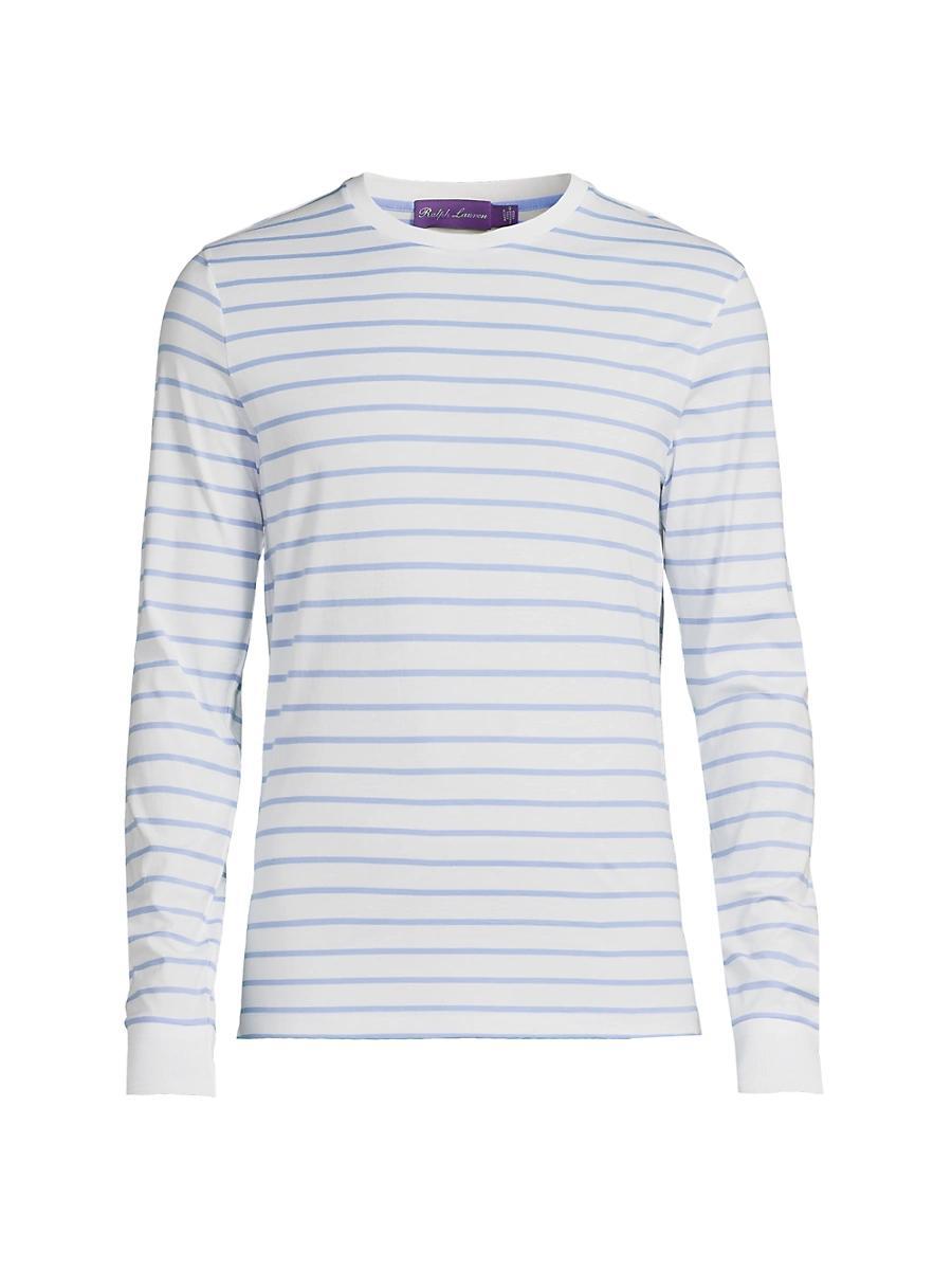 Mens Striped Lisle Long-Sleeve T-Shirt Product Image