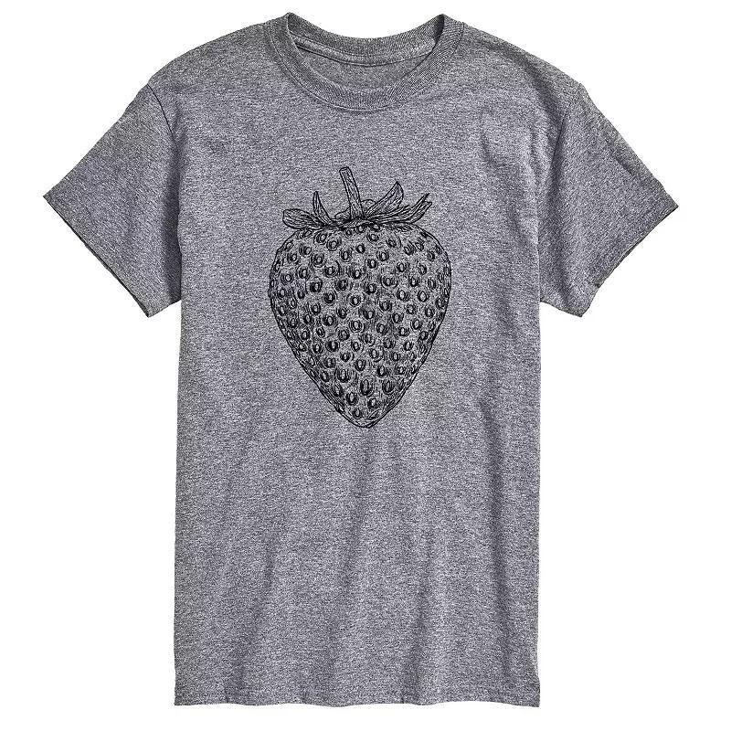 Big & Tall Strawberry Sketch Graphic Tee, Mens Product Image