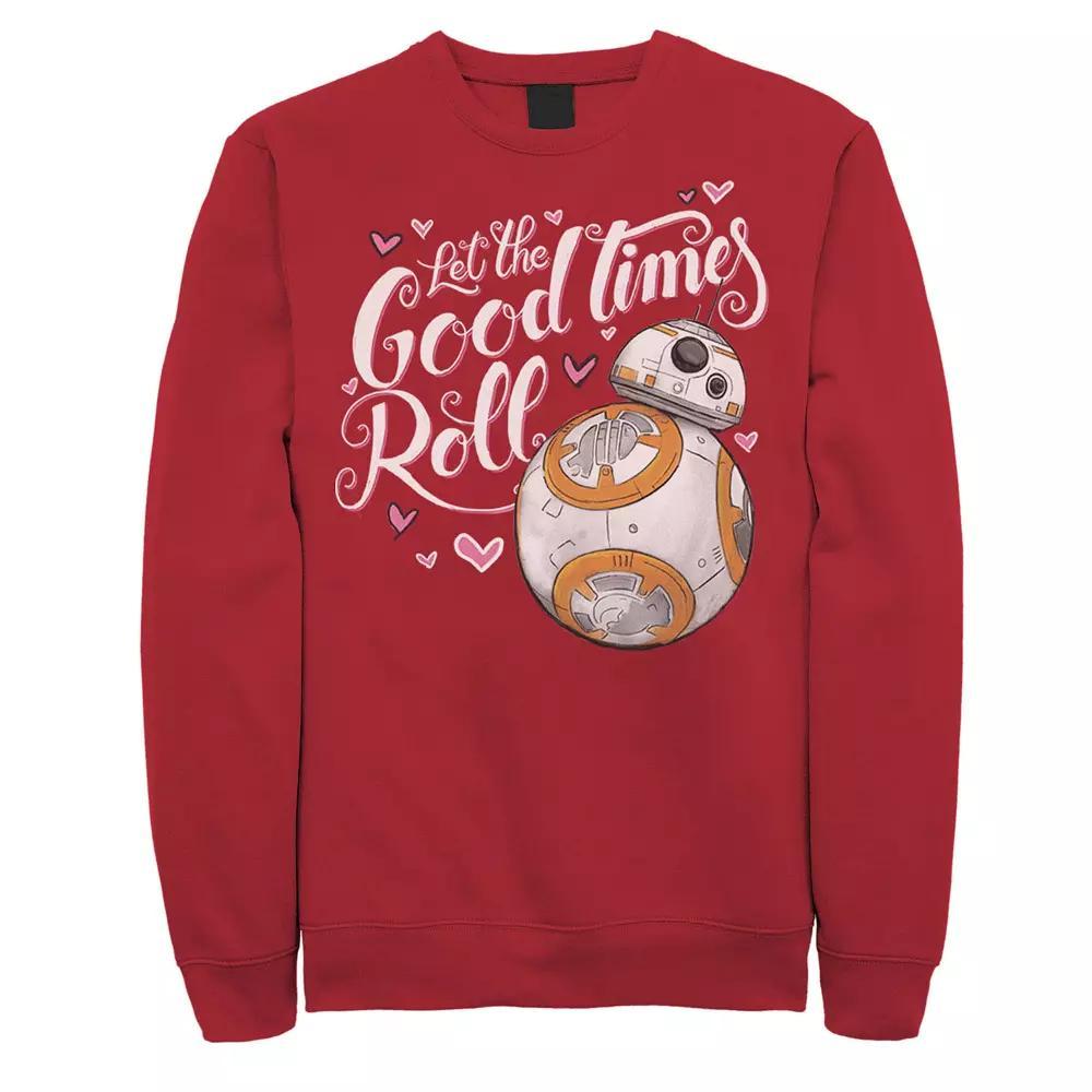 Men's Star Wars Valentines Good Times Roll Hearts Graphic Fleece Pullover, Size: XXL, Red Product Image