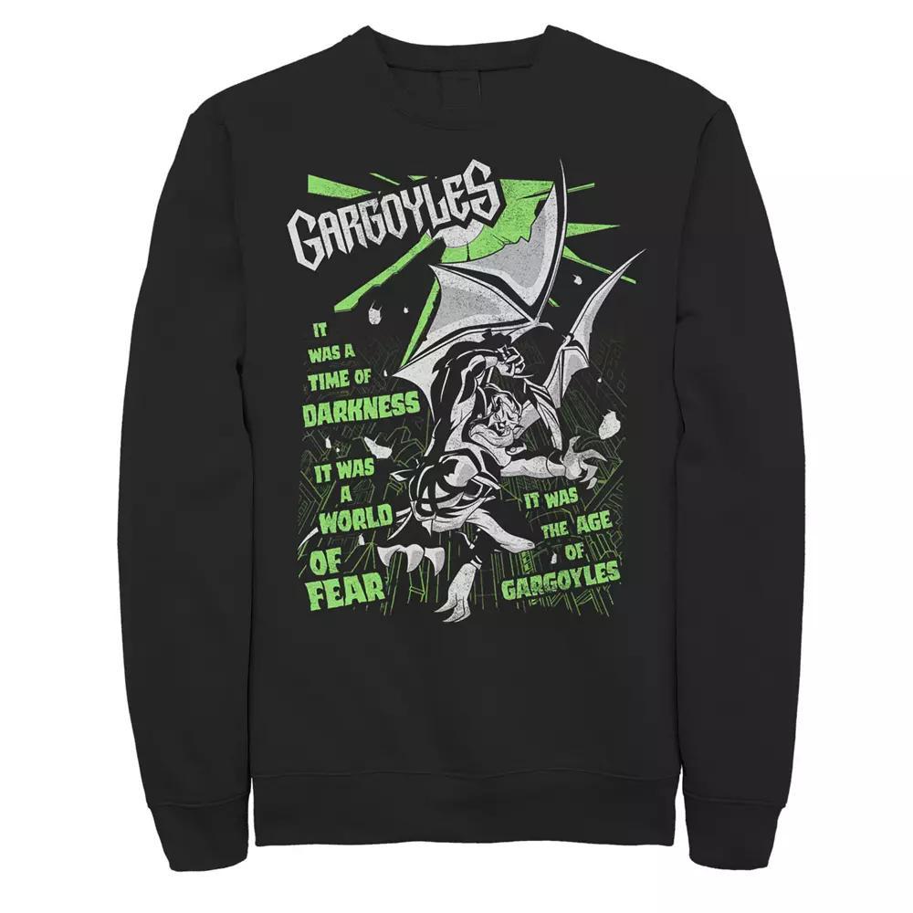 Men's Gargoyles Neon Paint Splatter Poster Sweatshirt, Boy's, Size: XXL, Black Product Image