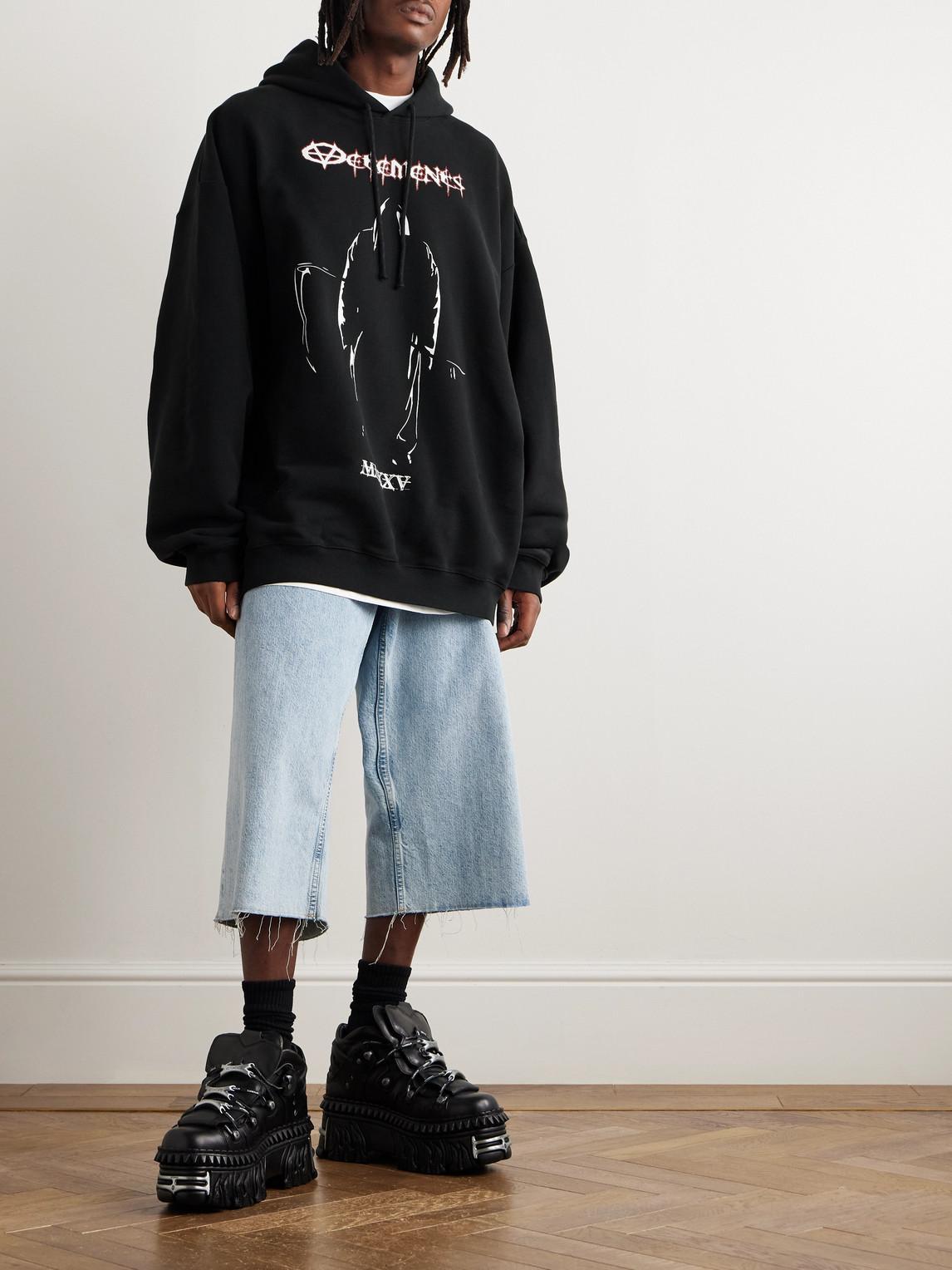 graphic-print cotton hoodie Product Image