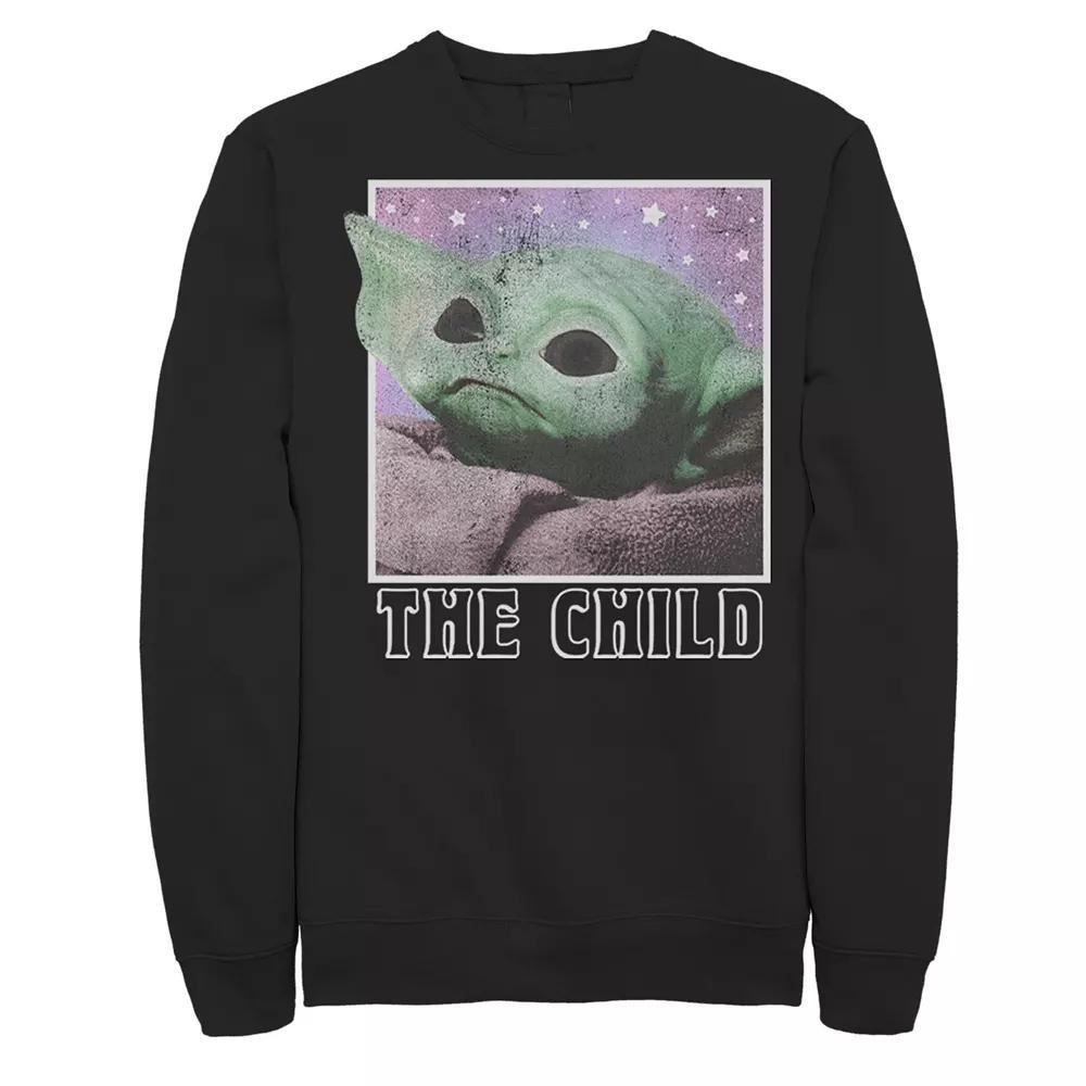 Men's Star Wars The Mandalorian The Child Galaxy Star Gaze Sweatshirt, Size: Medium, Black Product Image