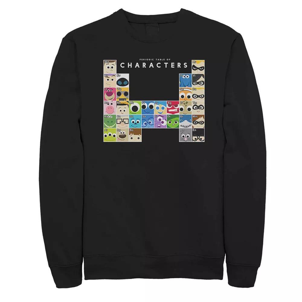 Men's Disney Pixar Periodic Table Of Characters Fleece Sweater, Size: Medium, Black Product Image
