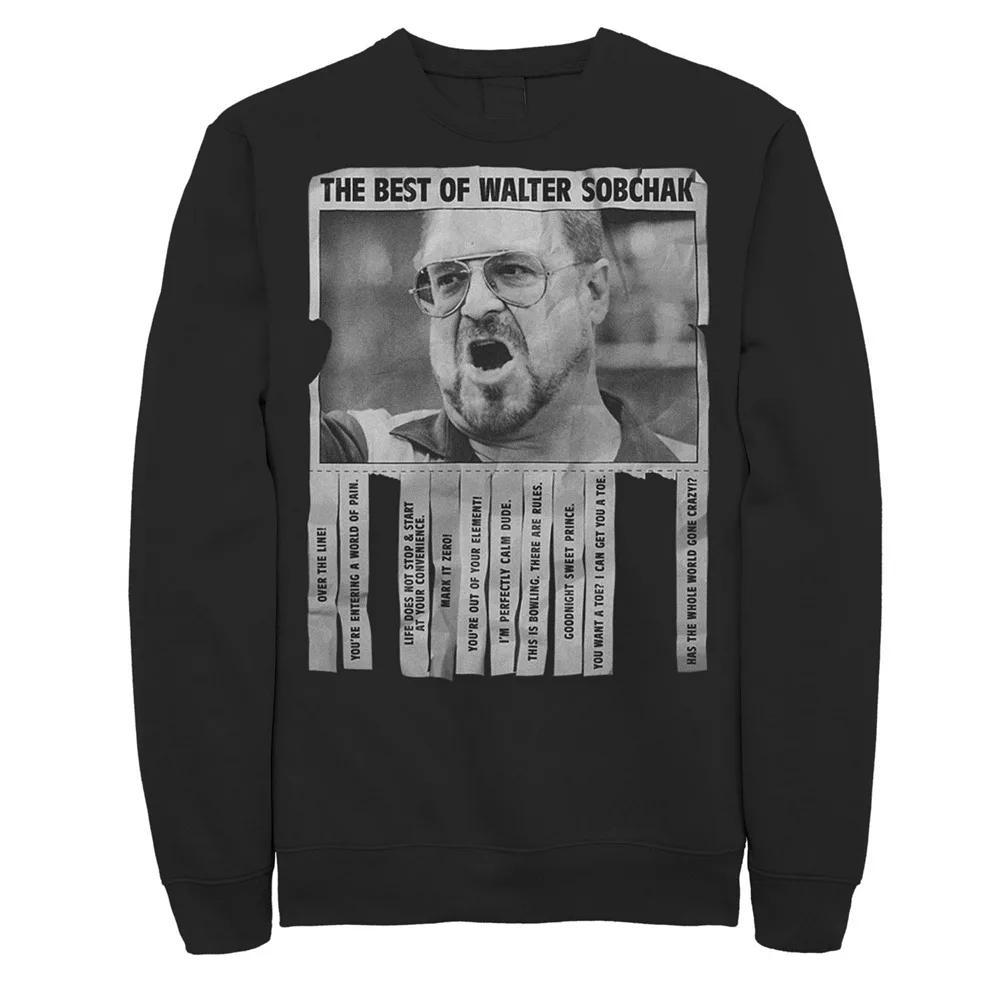 Men's Big Lebowski Walter Best Of Quotes Flyer Sweatshirt, Size: Medium, Black Product Image