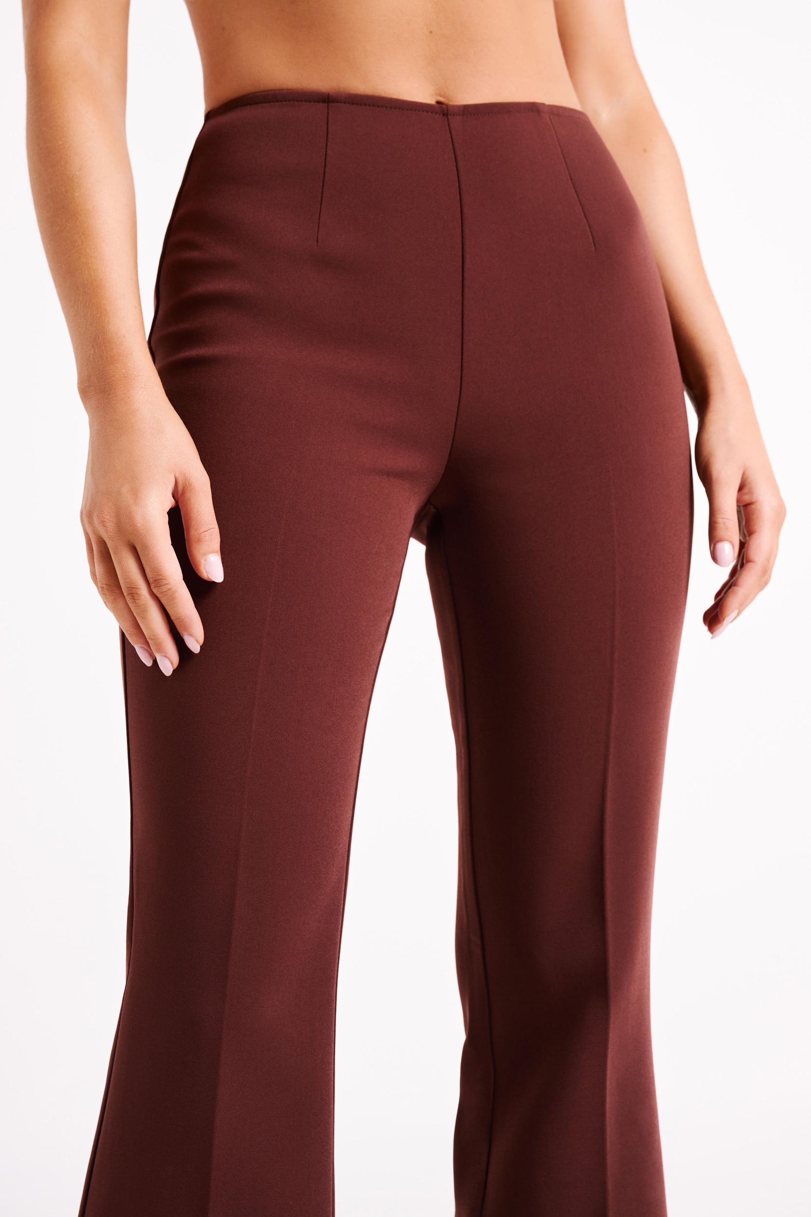 Loretta Fit & Flare Tailored Pant - Chocolate Product Image
