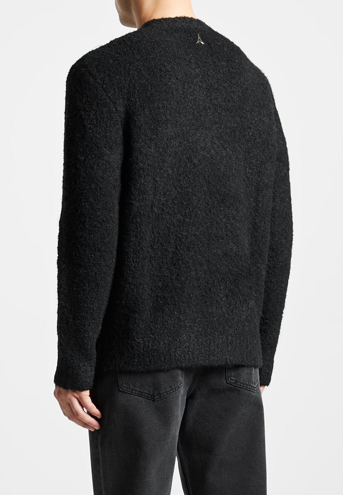 Boucle Knit Jumper - Black Male Product Image