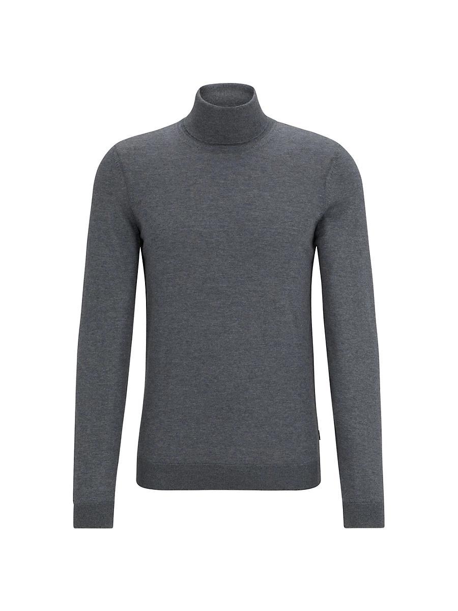 Mens Slim-Fit Roll Neck Sweater in Virgin Wool Product Image