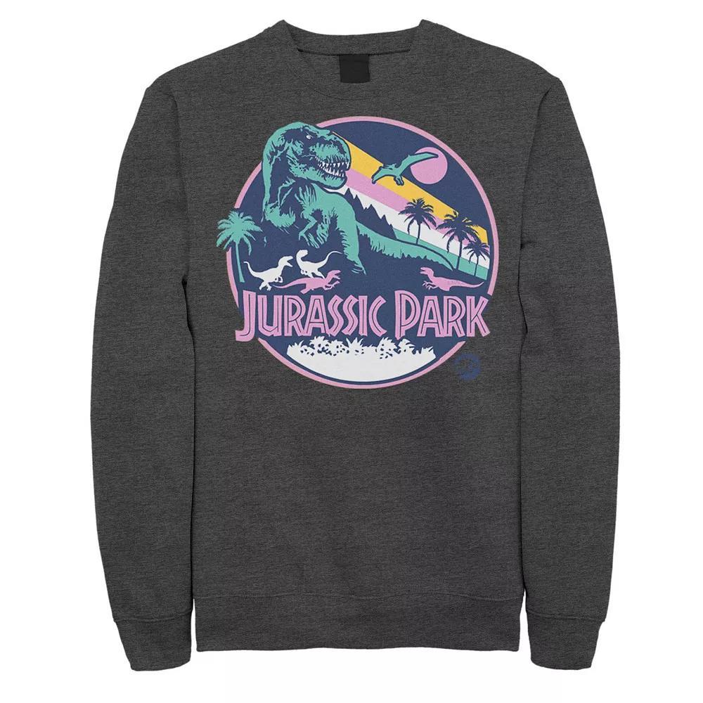 Men's Jurassic Park Retro Rex Scene Sweatshirt, Size: Medium, Athletic Grey Product Image